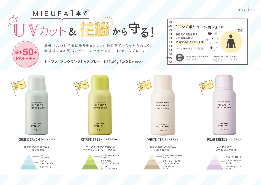 ミーファ UV&花粉から守る4種 POP 横